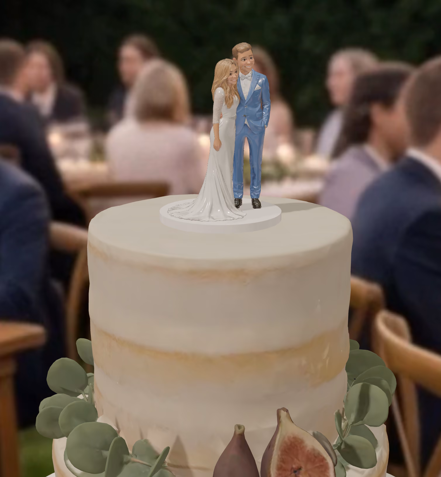 Custom wedding cake topper preview.